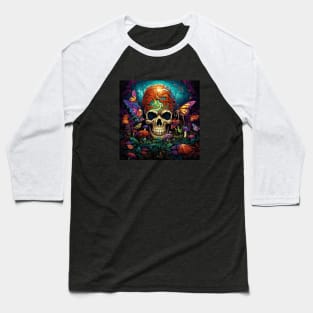 Hippie Man Magic Mushroom Baseball T-Shirt